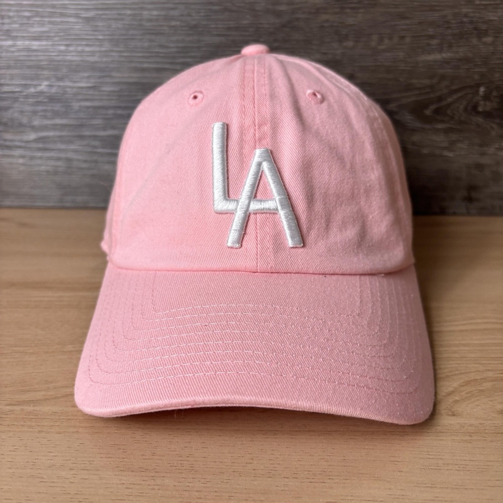 Los Angeles Dodgers Hat Cap Strap Back Pink White MLB Baseball Dad Hat